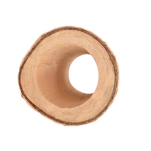 MERRYHAPY 1PC Massivholz Meerschweinchen Tunnel Spielzeug Baum Loch Rohr für Kauen Spielen 11CM Höhe Robust von MERRYHAPY