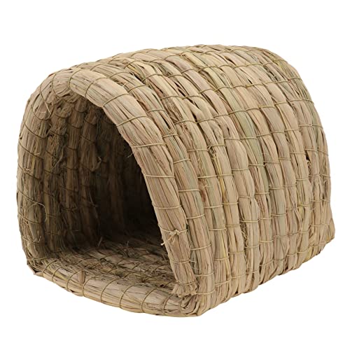 MERRYHAPY 2 STK Hamster-Gras-Nest-Tunnel Mini-Spielzeug Hamsterkäfig Mini-Haustier Chinchillakäfig Hamsterversteck Hütte Haustier Schlafhaus Ruhendes Nest Gewebtes Kleines Tier Stroh von MERRYHAPY