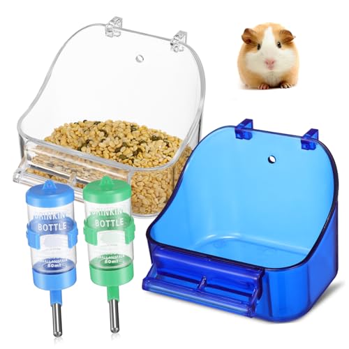 MERRYHAPY 2 STK Wasserspender für Haustiere Hamsterfutter Wasserspender für Kaninchen Futterspender für Hamster Schüssel für Vogelkäfig Futternapf für Hamster hängende Wasserflasche Plastik von MERRYHAPY