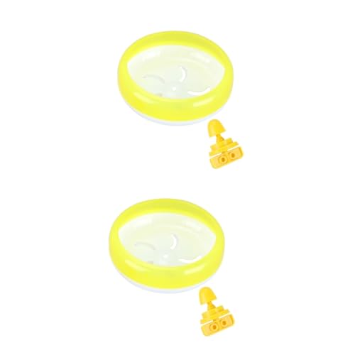 MERRYHAPY 2 STK kleines Tierspielzeug Chinchilla-Rad tierisches Laufrad Hamsterhaus kleines Haustierspielzeug Hamster Spielzeug hamsterspielzeug Hamster Laufrad Haustier Spielzeug Yellow von MERRYHAPY