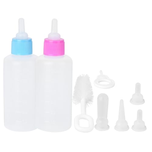 MERRYHAPY 2 Sätze Haustier-futterflaschen-Set Kätzchen-babyflasche Neugeborenen-kit Pflegeset Für Haustiere Welpenflaschen Zum Stillen Pflegeset Für Welpen Feeder-welpe Blue Kieselgel von MERRYHAPY