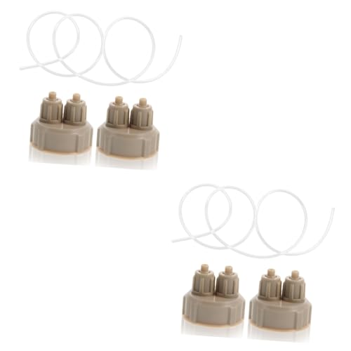 MERRYHAPY 2 Sätze Quick-Twist-Kappe Aquarium CO2-Generator-Kappe Deckel für tragbare Flaschen tragbarer Diffusor wattestäbchen abstrichtupfer Aquarienversorgung tragbarer CO2-Generator Beige von MERRYHAPY