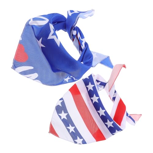 MERRYHAPY 2 Stück Haustier Lätzchen Welpen Bandanas Haar Turban Amerikanische Flagge Auf Stab Gebrauchte Dekoration Amerikanische Flaggen Auf Stab Amerikanische Flaggen Welpen von MERRYHAPY