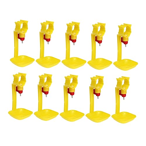 MERRYHAPY 20 STK Hühner Trinkbrunnen Futterspender Für Wachteln Vogeltränke-Kits Automatische Hühnertränke Geflügelwasserbrunnen -küken-zubehör Huhn Geflügeltrinker Wachtelwasser Yellow von MERRYHAPY