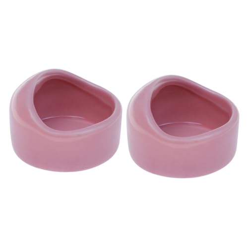 MERRYHAPY 2St Anti-Kipp-Schüssel für Hamster Hase Wassernapf Futternapf für Hamster Hund wassernapf Essen Nagetier Futter Schale Hamster Keramikschale Haustiernapf kleine Keramikschale Rosa von MERRYHAPY