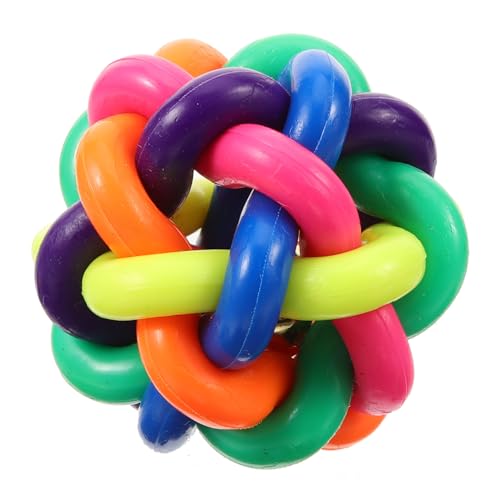 MERRYHAPY 2St Bissfester Ball für Hunde Welpenball Hundespielzeug für kleine Hunde Spielzeuge knete Spielzeug kauspielzeug Hundeball mit Glocke quietschendes Spielzeug für Hund Colorful von MERRYHAPY