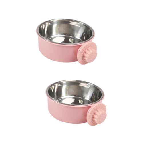 MERRYHAPY 2St Futterautomat für Haustiere pet Supplies pet Food Container Futternapf für Chinchillas Schale Vogelkäfig Tassen hängender Katzennapf Futternapf für Haustiere Haustiernapf Rosa von MERRYHAPY