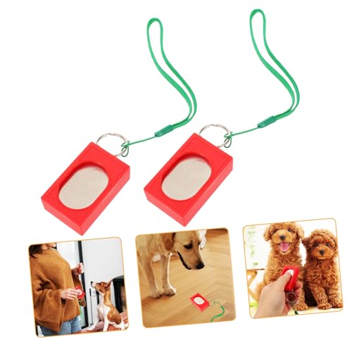 MERRYHAPY 2St Haustier-Clicker Tiertrainingsklicker Gehorsamshilfe für Hunde Hunderuf-Clicker Hundeglocke Hunde trainingsspielzeug Clicker-Tool für Hunde Clicker für Tiernahrung ， rot von MERRYHAPY