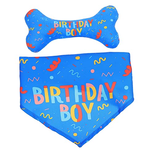 MERRYHAPY 2St Haustier Geburtstag Anzug Kauspielzeug für Hunde Hundegeburtstag Bandana Welpe Dog Bandana Halstuch für Hunde Speichelhandtuch für Haustiere Feiertagskostüm für Haustiere Stoff von MERRYHAPY