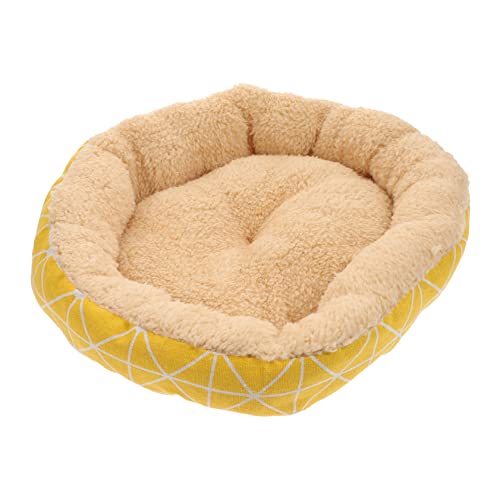 MERRYHAPY 2St Haustierbett aus Lammvlies Schlafbett für Welpen Hunde Plüschdecke Welpenbett Welpenzwinger Hundenest katzenbett pet Bed Haustiernest-Schlafmatte warmes Welpenhaus Tuch Yellow von MERRYHAPY