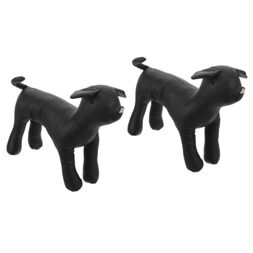 MERRYHAPY 2St Haustiermodell tierkostüme Animal Costume Haustierzubehör pet Supplies Hundemodell Hundeschaufensterpuppen Schaufensterpuppen für Hundekleidung Haustier-Skulptur PU-Leder Black von MERRYHAPY