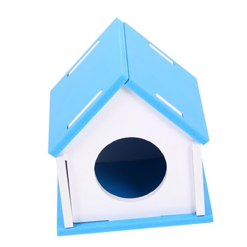 MERRYHAPY 2St Nasenhaartrimmer Hamster käfig Hamster cage Easy putz kleintierhaus nagerhaus Spielhaus Zuckergleiterhöhle Hamsterversteck Spielzeug Holzhütte Hamster Unterschlupf hölzern Blue von MERRYHAPY