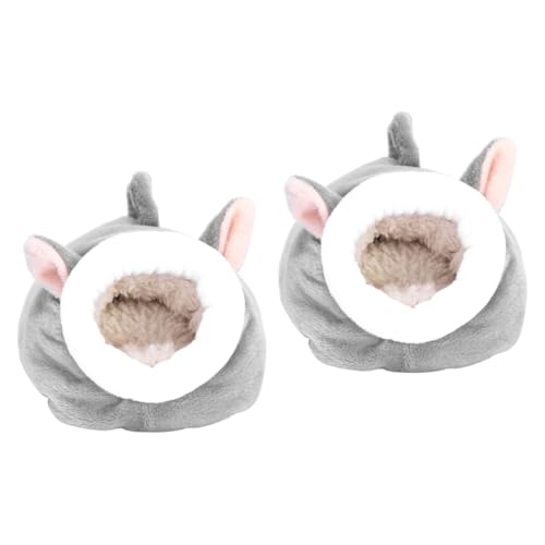 MERRYHAPY 2St Schlafbett für Hamster haustierbett pet Bed Haustierkorb haustierfeldbett petbett Meerschweinchen verstecken Kleintierversteck kleines Tierbett Hamster Winterbett Light Grey von MERRYHAPY