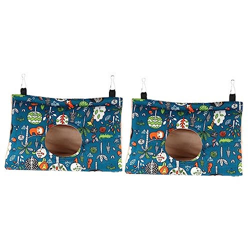 MERRYHAPY 2st Dreieckiges Papageiennest Vogel Kuschelhöhle Spielzeughängematte Für Kuscheltiere Vogelnesthaus Vogel Warmes Nest Papageienschlafnest Hängematte Zum Aufhängen Baumwolle Blue von MERRYHAPY