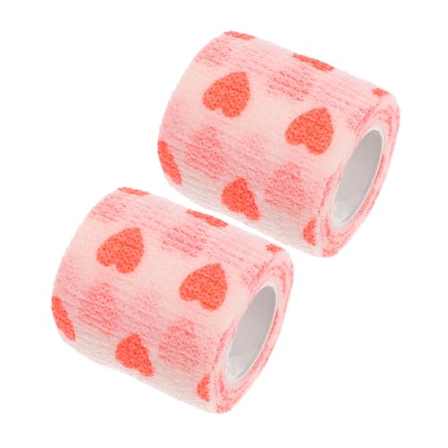 MERRYHAPY 2st Haustierschutzgürtel Veterinär-Klebeband Herzverband Verband Für Hunde Haustierverband Verbandschuh Für Hunde Stretch-Bandage Verbandschuhe Für Hunde Hundeverband Rosa Vlies von MERRYHAPY