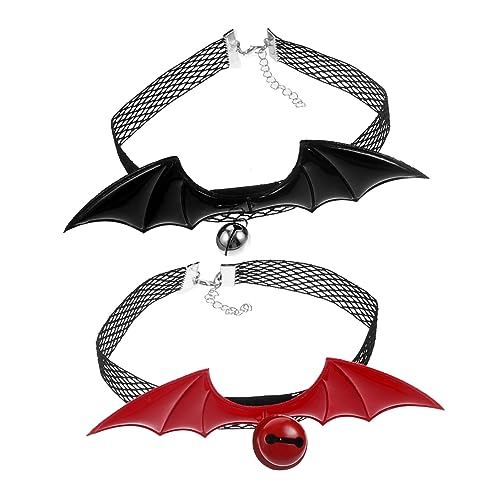 MERRYHAPY 2st Süßes Katzenhalsband Urlaub Katzenhalsband Halloween-kätzchen-Kragen Haustier Katze Fledermausflügel Katzenfledermaus Verkleiden Kätzchen-Halloween-Kragen Katzenkrawatte Metall von MERRYHAPY