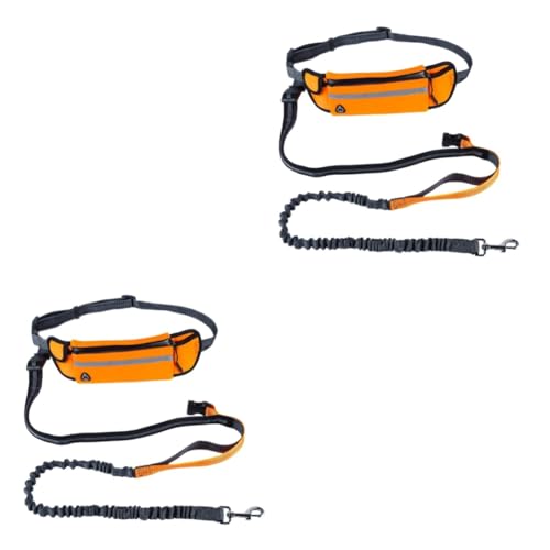 MERRYHAPY 2st Taillentasche Leine Traktionsgurt Für Haustiere Haustierleine Laufende Leine Freihändige Leine Gürtel Für Hunde Trainingsleine Bungee-hundeleine Traktionsgurt Für Hunde Orange von MERRYHAPY