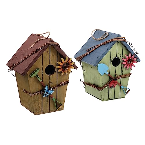 MERRYHAPY 2Pcs Natürliche Holz Outdoor Garten Dekorative Vogel Nistplatz für Vögel von MERRYHAPY