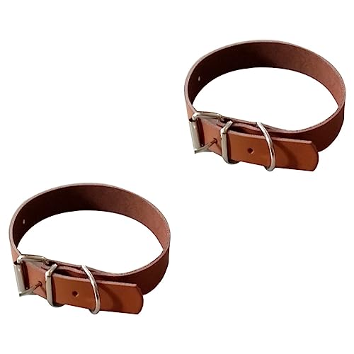 MERRYHAPY 2st Welpenhalsband Haustierprodukte Aus Rindsleder Haustier Hundehalsband Brown von MERRYHAPY