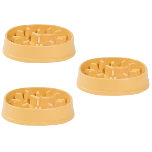 MERRYHAPY 3 STK Slow-Food-Bowl Slow Feeder Katzennapf Blähstopp Katzennapf Haustiernapf pet Bowl Hunde kotbeutel Slow-Food-Schüssel für Haustiere Slow Feeder für Haustiere Plastik Yellow von MERRYHAPY