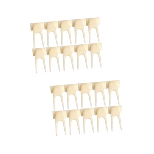 MERRYHAPY 30 STK Vogel Frucht Snacks Vogel-Frucht-Clips Papageien-Gemüse-Spieß Vogelfütterung Obst Feeder Vogelfuttergabel Fütterungsgabel Papageienfruchtgabel Plastik Beige von MERRYHAPY