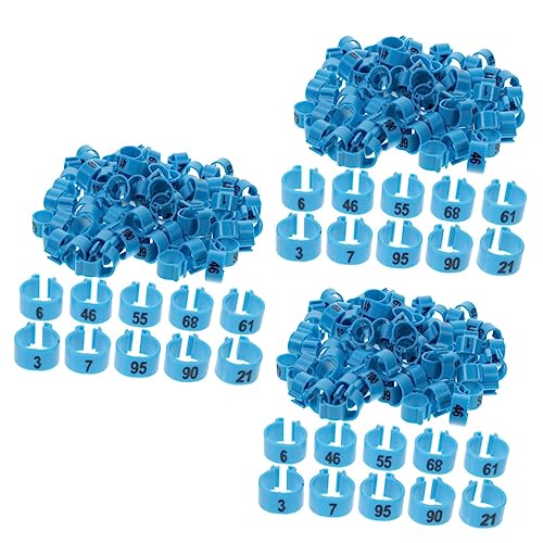 MERRYHAPY 300 STK Taube Fußkettchen Hähnchenschenkelbänder Geflügelfußringe Ringe Beinbänder Geflügel Fußring Taube Beinring Fußring Für Taube Privater Taubenmarker Blue Plastik von MERRYHAPY