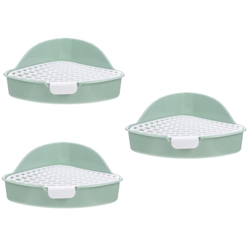 MERRYHAPY 3Er-Box Kaninchentoilette Hamster klo kaninchenklo Meerschweinchen-Töpfchen-Toilette Hasenzubehör Heu kaninchenkäfig Bettzeug Hasen-Töpfchen aus Plastik Hamster Töpfchentrainer pp von MERRYHAPY