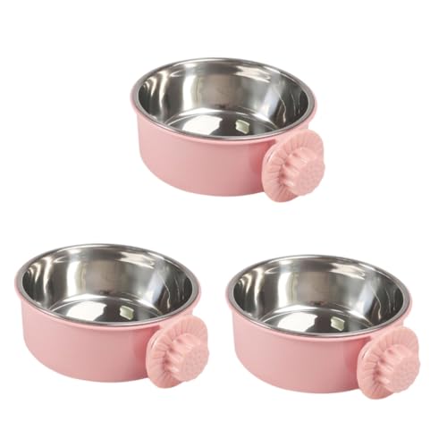 MERRYHAPY 3St Futterautomat für Haustiere Schüssel für Vogelkäfig Fressnapf für Futter Hundenapf hundebox schüssel Futternapf pet Supplies pet Food Container Haustiernapf Hundefutter Rosa von MERRYHAPY