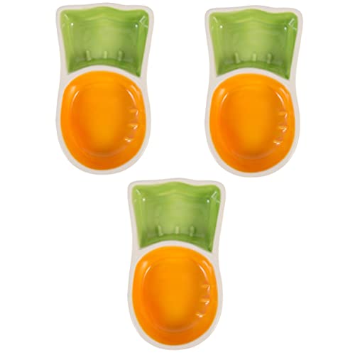 MERRYHAPY 3St Haustiernapf pet Bowl keramikschüsseln Nagetier Futternapf Kleintier Futternapf Igelschale Katzenspielzeug-Snackspender Eichhörnchen-Picknicktisch Wassernapf für Hamster Orange von MERRYHAPY