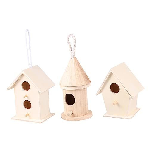 MERRYHAPY 3St Käfigzubehör DIY Vogelhaus hängendes Vogelhaus Vogelnisthaus Kolibri-Vogelhaus außerhalb des Kolibrihauses hängendes Kolibri- Vogelbett praktisches Nest Protokoll Yellow von MERRYHAPY