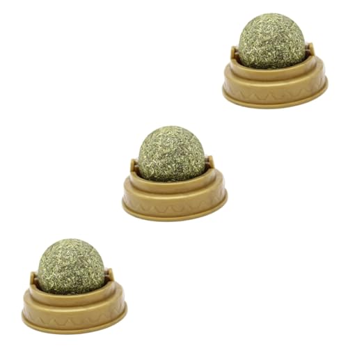 MERRYHAPY 3St Katze leckt Ball Kätzchen Kauspielzeug Kätzchen-Snack Katzenbonbons katzennahrung Katzennipbälle katzenminze Catnip Toy Süß Katzenbissball Verdauungsförderer für Katzen von MERRYHAPY