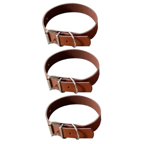 MERRYHAPY 3St aus Rindsleder Haustierprodukte Welpenhalsband Hunde hundekragen Dog hundehalsband hundehalsbänder Dog Collars hundehalstuch Haustier Hundehalsband Brown von MERRYHAPY