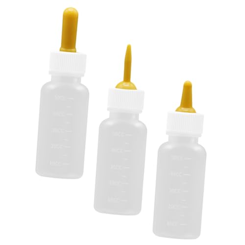 MERRYHAPY 3er Set Fütterungsflaschen Für Kleine Tiere 50ml Flasche Mit Verschiedenen Saugnippeln Für Welpen Und Kätzchen Wasser Und Futterflasche Für Haustiere von MERRYHAPY