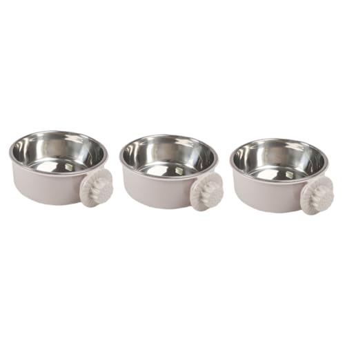 MERRYHAPY 3st Futterautomat Für Haustiere Hundekiste Wassernapf Hundenäpfe Futternapf Für Hunde Hundehütte Wassernapf Welpenbedarf Katze Häschen-Feeder Hundenapf Zwinger Wassernapf Grey von MERRYHAPY