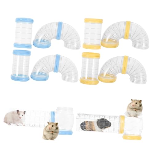 MERRYHAPY 4 Sätze Hamster-röhren-kit Verbindungsstücke Für Hamsterkäfige Haustier Rennmaus DIY Versteck Rattenspielzeug Hamsterkäfigtunnel Klares Außenrohr Rattenfreier Tunnel Hamsterrohr Pp von MERRYHAPY