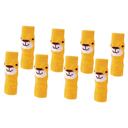 MERRYHAPY 4 Sätze Haustier Socken Fäustlinge Kinder Haustier Hund Socken Sprungsocken Für Hunde Hundebein Ärmel Ellbogenschützer Für Hunde Winterliches Hundezubehör Pfote Polyester Yellow von MERRYHAPY