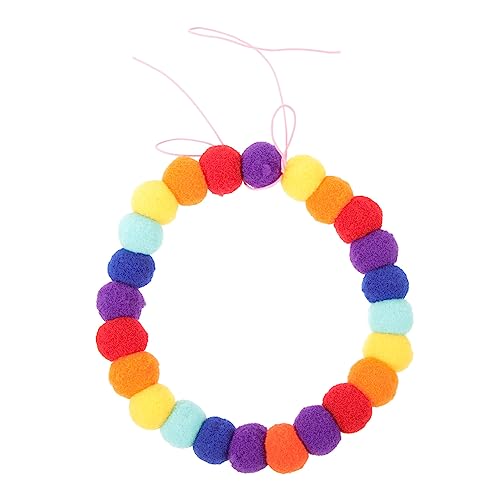 MERRYHAPY 4 Stück Ballkragen Aus Haustierfell Verstellbares Hundehalsband Buntes Katzenhalsband Geschmeidiges Hundehalsband Plüschball-hundespielzeug Perlen Hundehalsband Polyester von MERRYHAPY