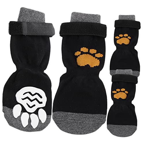 MERRYHAPY 4 Stück Haustier Hund Socken Haustierstiefel für Hunde Hund warme socken Schuhe für hundepfoten hundesocken kompakte Baumwollsocken auswechselbarer Hundepfotenschutz Baumwolle von MERRYHAPY