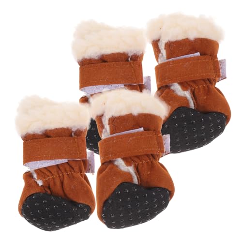 MERRYHAPY 4 Stück Haustier Schneestiefel Hunde Wanderstiefel Welpen Winterschuhe Große Hunde Schneestiefel Schneestiefel Für Hunde Welpen Schneestiefel Schnee Haustier Schuhe von MERRYHAPY