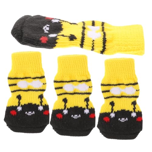 MERRYHAPY 4 Stück Haustier Socken Pfote Krallen Haustierzubehör Socken Für Hunde Tragbare Baumwollsocken Kompakte Baumwollsocken Atmungsaktive Baumwollsocken Hundezubehör Baumwolle von MERRYHAPY