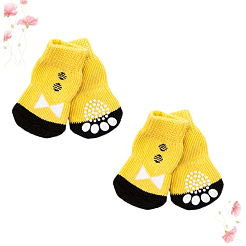 MERRYHAPY 4 Stück Haustiersocken pet Supplies baumwollsocken Baumwoll socken Dog Socks Dog Shoes Welpensocken Hundesocken für verletzte Pfoten Pudelsocken Hundeschuhe sockenschuhe von MERRYHAPY