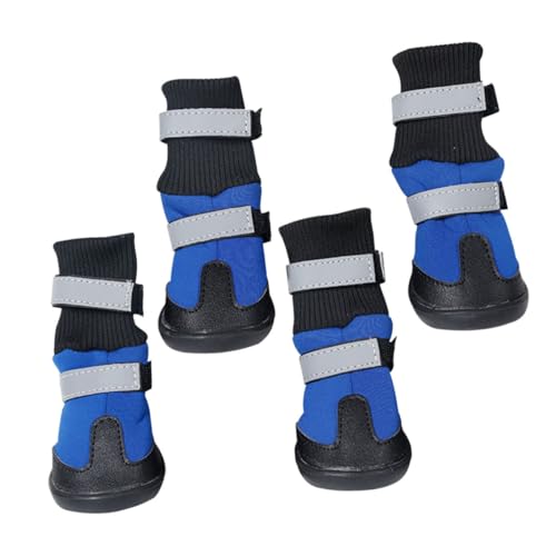 MERRYHAPY 4 Stück Schneestiefel für Haustiere Outdoor-Haustierschuhe Hundehandschuhe hundeschuhe pfotenschutz für Hunde Haustier warme Schuhe Lange Hundestiefel reflektierende Bänder von MERRYHAPY