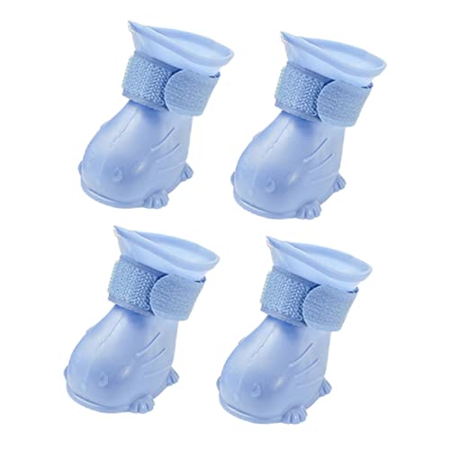 MERRYHAPY 4 Stück wasserdichte Schuhe Regenschuhe für Hunde tep Welpen-Regenschuhe Schuhe für hundepfoten hundezubehör Dog Shoes wasserdichte Outdoor-Haustierschuhe Hundestiefel Schritt Blue von MERRYHAPY