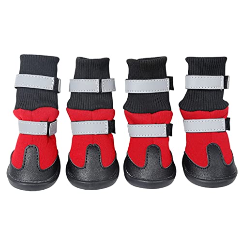 MERRYHAPY 4 Stücke wasserdichte Haustier Hund Stiefel Anti-Skid Haustier Hund Schneeschuhe Winter Warme Schuhe von MERRYHAPY