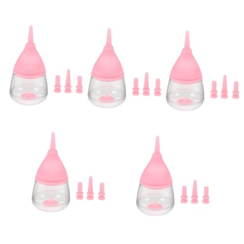 MERRYHAPY 5St PET-Flasche Haustier Welpenfutterflasche Futterspender Hasen Flasche pet Flaschen milchflasche babyflaschen Trinkflasche für Hundebox Kaninchen-Babyflasche Plastik Rosa von MERRYHAPY