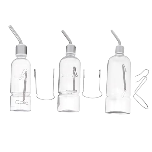 MERRYHAPY 6 STK Automatischer Trinkbrunnen Haustier Wasserflaschen Für Kleine Tiere Hamster-wasserflasche Käfig Futterspender Taubenwasser Schüssel Karaffe Reiniger Silver Rostfreier Stahl von MERRYHAPY