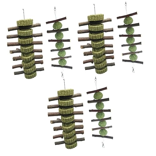 MERRYHAPY 6 STK Zähneknirschspielzeug Kaninchen Spielzeug Hasenzahn Spielzeug Hamsterspielzeug Meerschweinchen-kauspielzeug Hase Hey Kaninchenspielzeug Meerschweinchen Spielzeug Green Bambus von MERRYHAPY