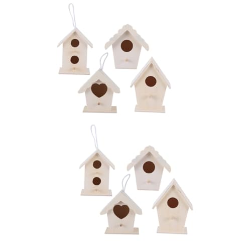 MERRYHAPY 8 STK Nestverzierung Vogelkäfig Fotografieren Vogelhaus Aus Holz Nistkästen Für Vögel Vogelhaus-Kits Für Kinder Unfertige Vogelhäuschen Bemalbares Vogelhaus Vogelnisthaus Hölzern von MERRYHAPY