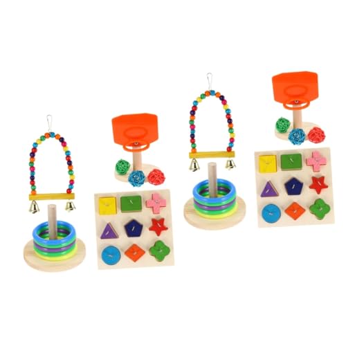 MERRYHAPY 8 Sets Papageienspielzeug Papageien Leckereien Papageienbarsch Papageienkäfig Schredderspielzeug Vogelkäfig Spielzeug Vögel Blockpuzzle Papagei Lernspielzeug von MERRYHAPY