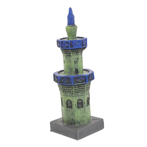 MERRYHAPY Aquarium Ornament Simulation Turm Aquarium Landschaft Dekoration Harz Handwerk Turm Modell Aquarium Turm Ornament von MERRYHAPY